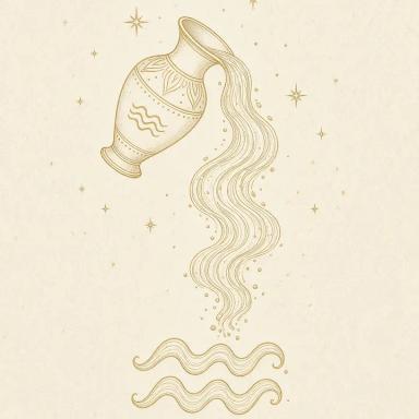 Знак зодиака Водолей, гравюра